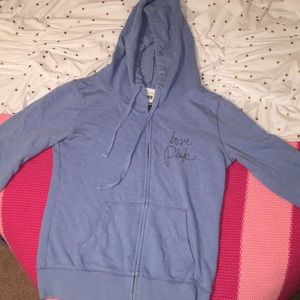 Blue PINK Full Zip Hoodie